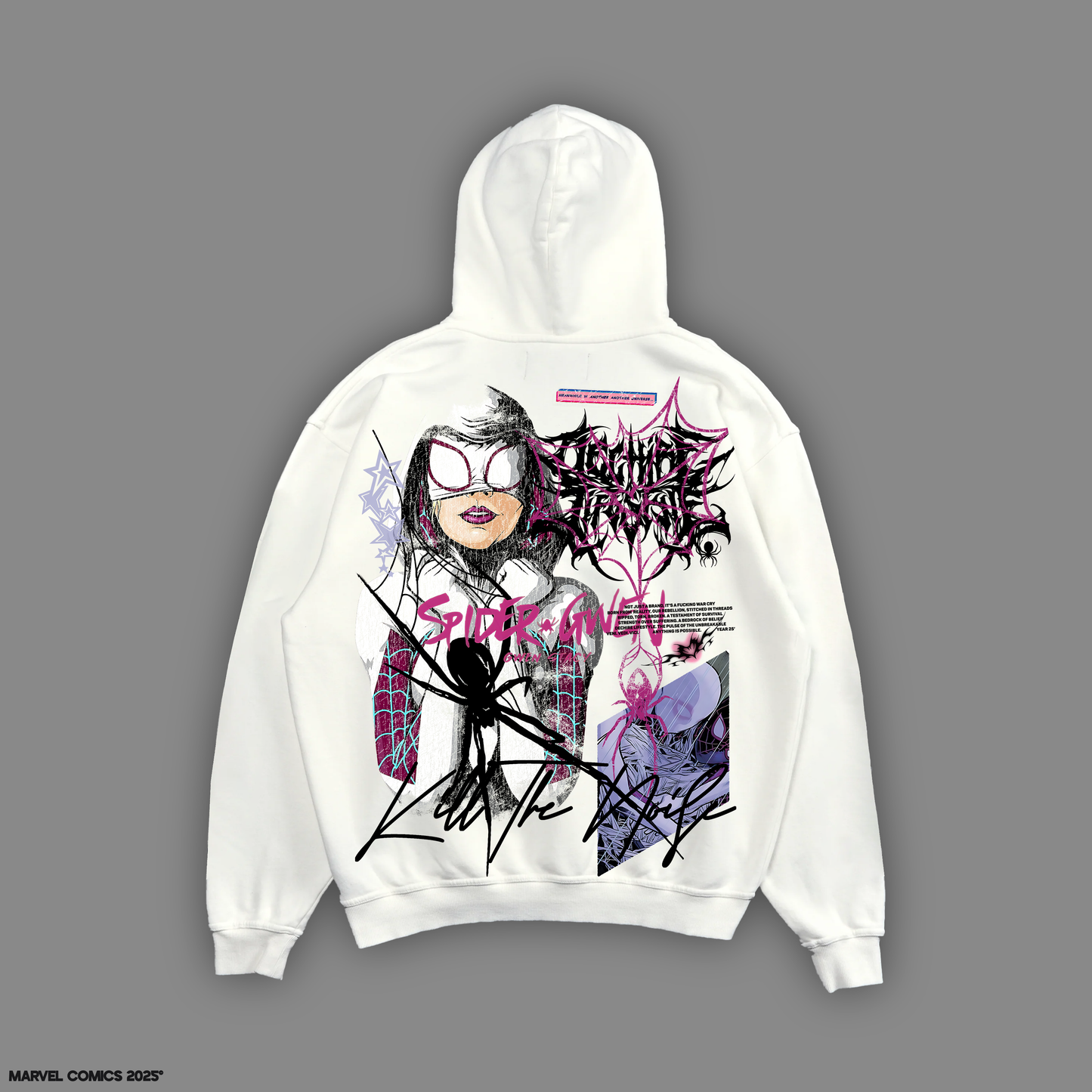 SPIDER-GWEN 'LIMITED' DL:MADE 4060 TERRY HOODIE IN CLOUD WHITE