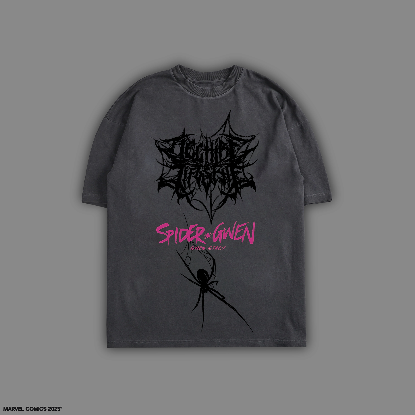 SPIDER-GWEN 'LIMITED' 8oz DROP SHOULDER TEE IN GRAPHITE