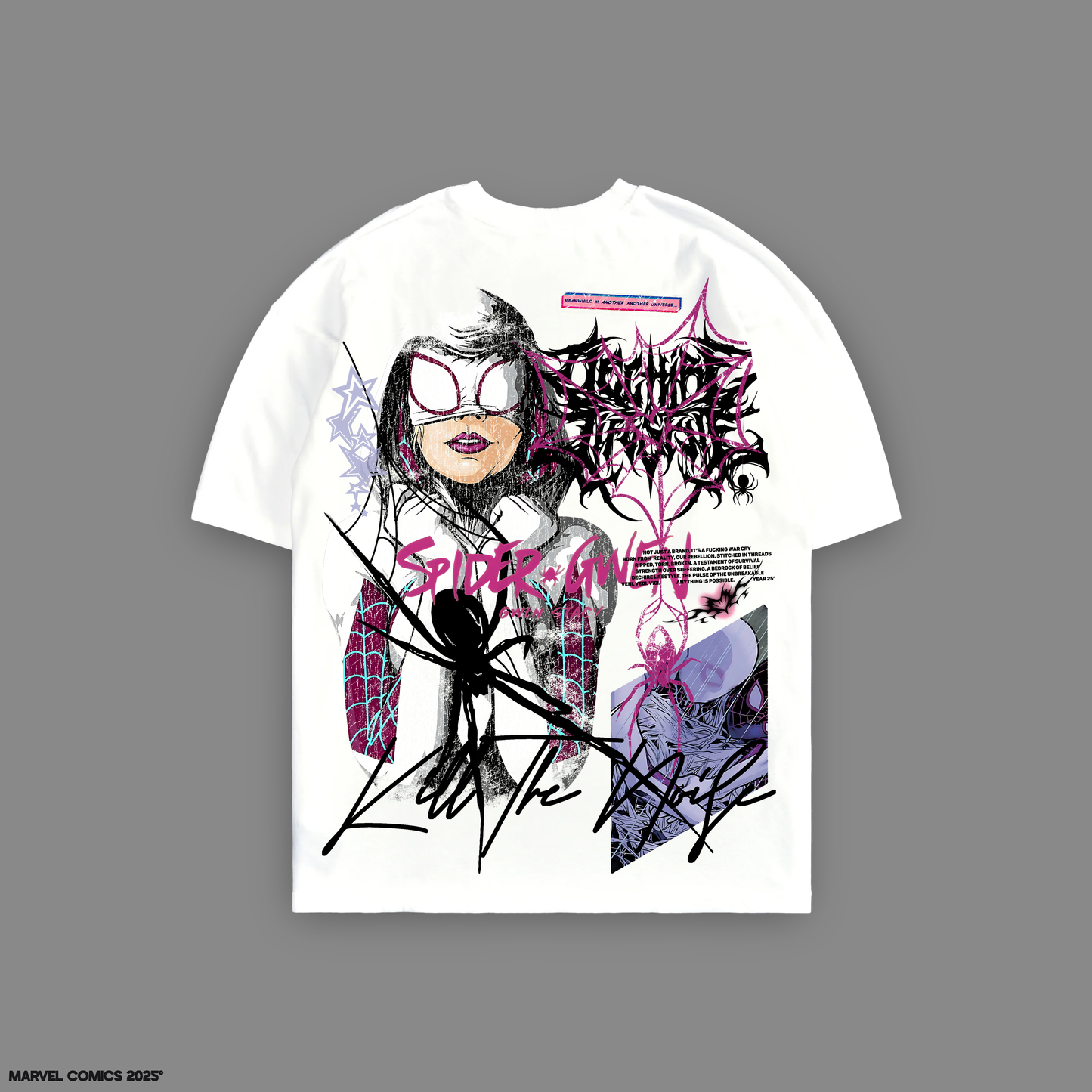SPIDER-GWEN 'LIMITED' 8oz DROP SHOULDER TEE IN WHITE
