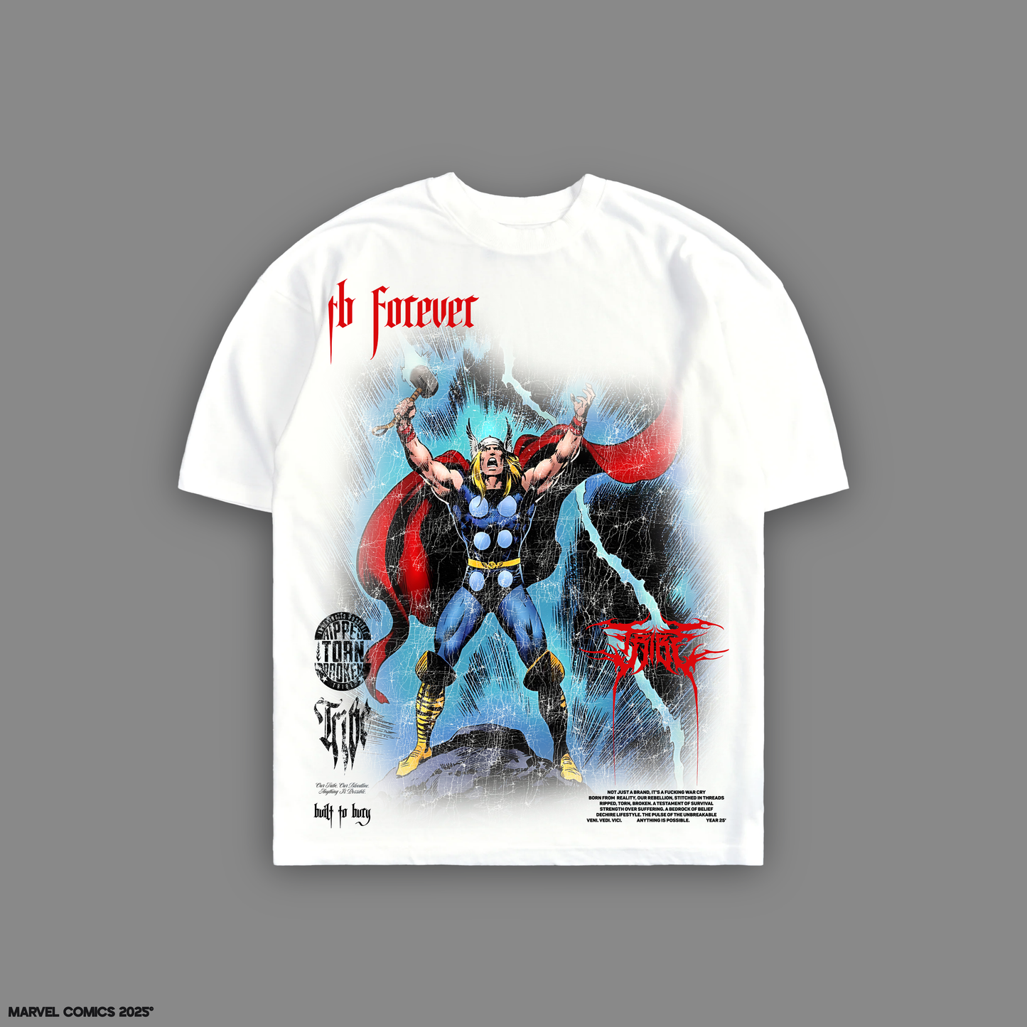 FOR ASGARD! 'LIMITED' 10oz OVERSIZED TEE IN WHITE