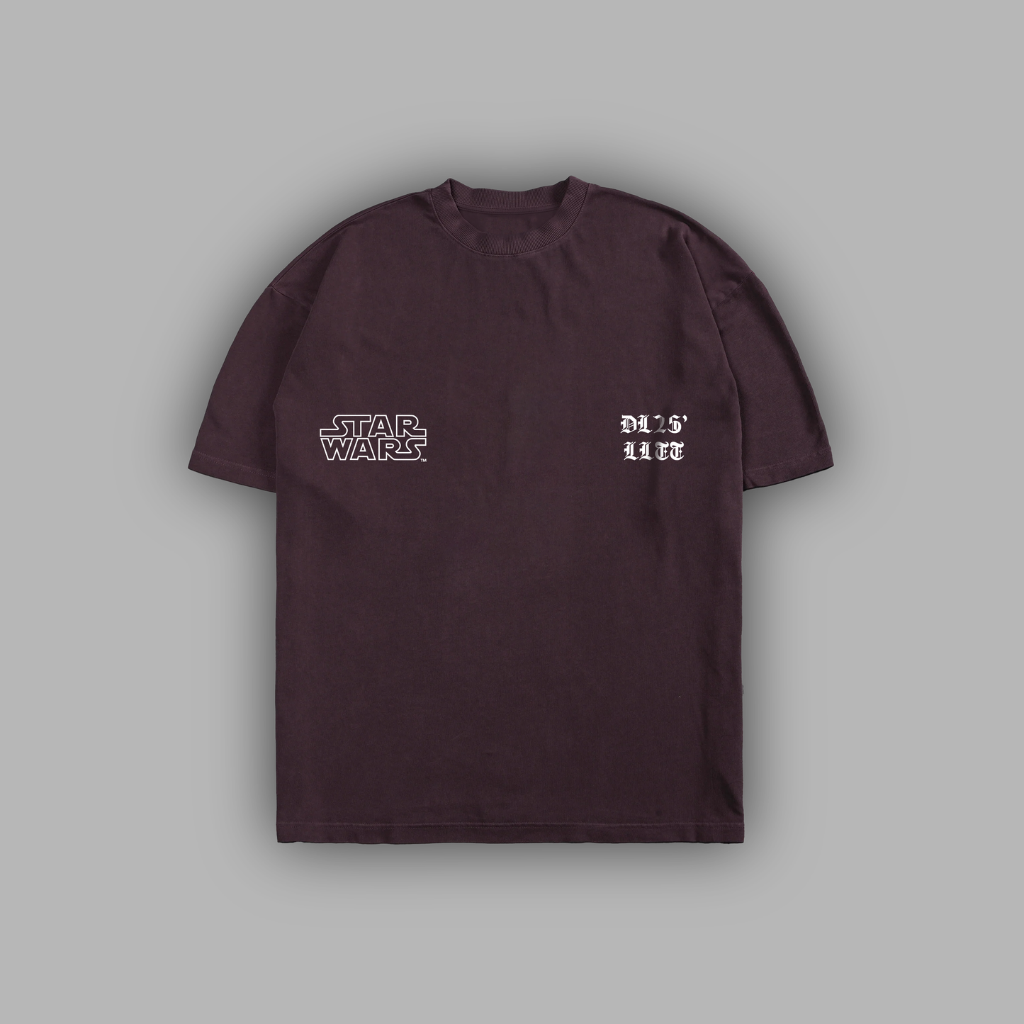 PAIN AND PASSION 'LIMITED' SUEDED TEE IN PLUM
