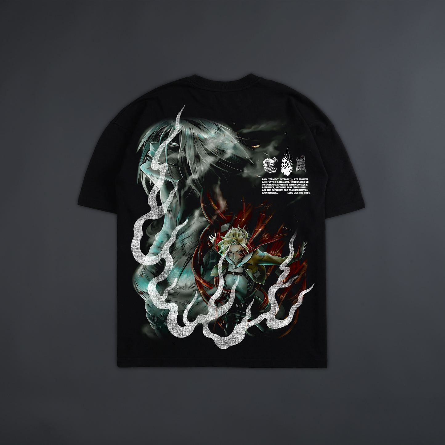 CRYSTAL TITAN '15 YEAR ANNIVERSARY EDITION' DROP SHOULDER TEE IN BLACK