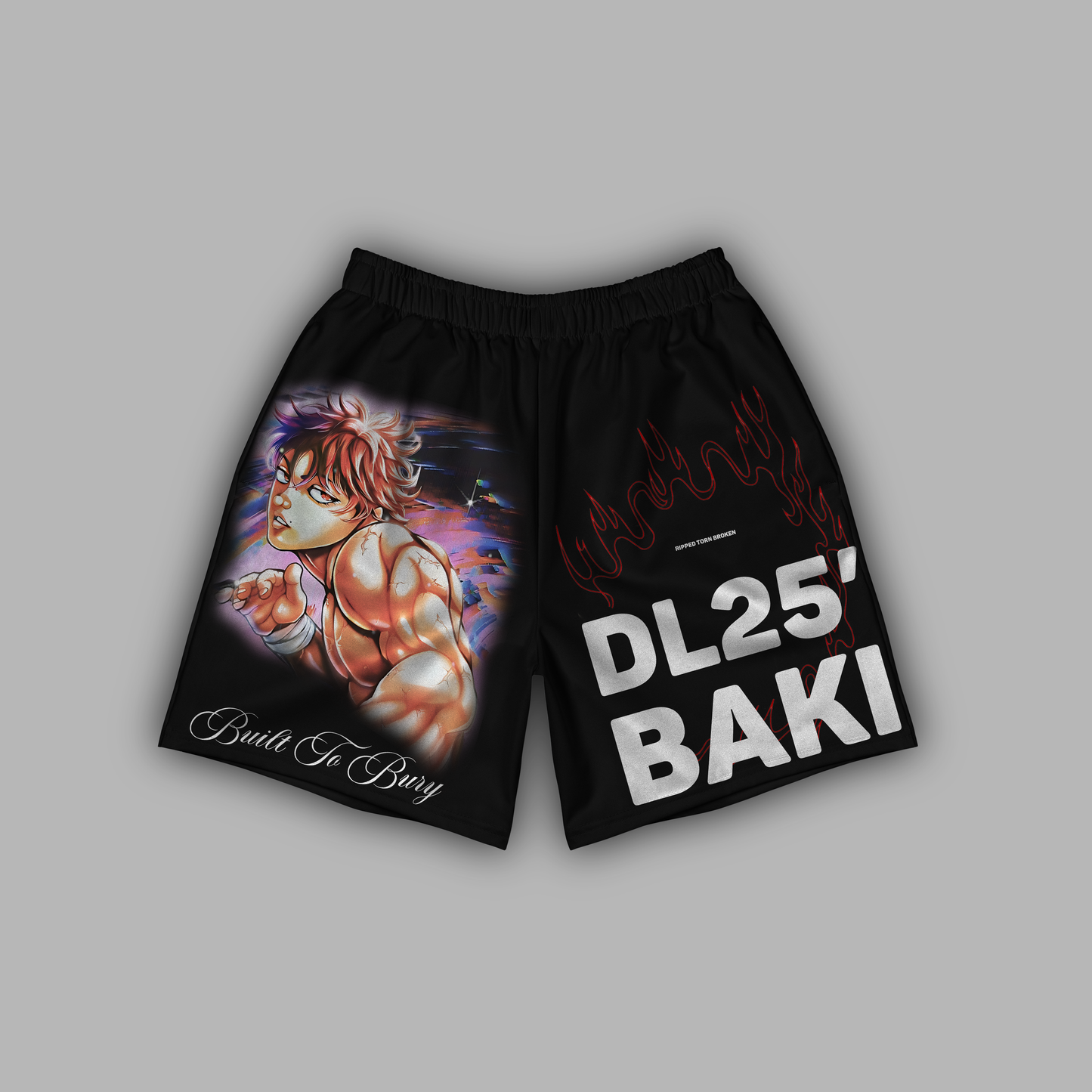 BUILT TO BURY MESH SHORTS IN BLACK
