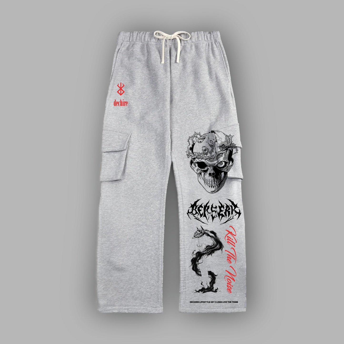 BEHELITH '1 OF 50' CARGO SWEATS IN ATHLETIC GREY