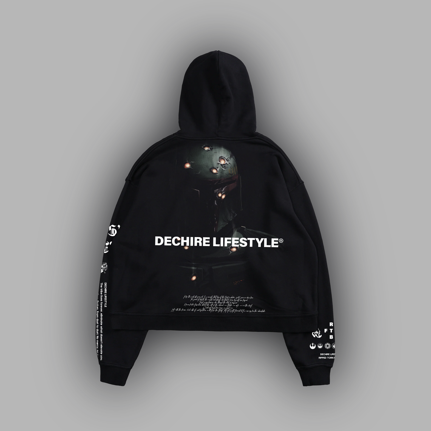 BOBA FETT "1 OF 50" BOX CUT HOODIE IN CHARCOAL