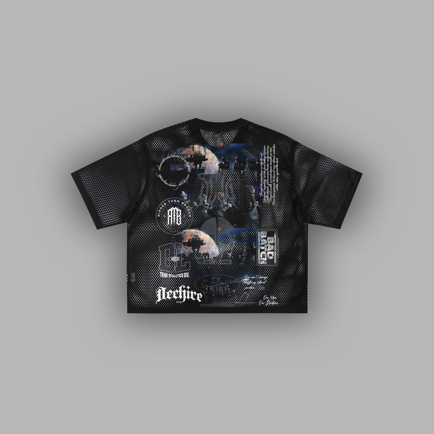 THE BAD BATCH '1 OF 50' BOXY FISHNET TEE IN BLACK