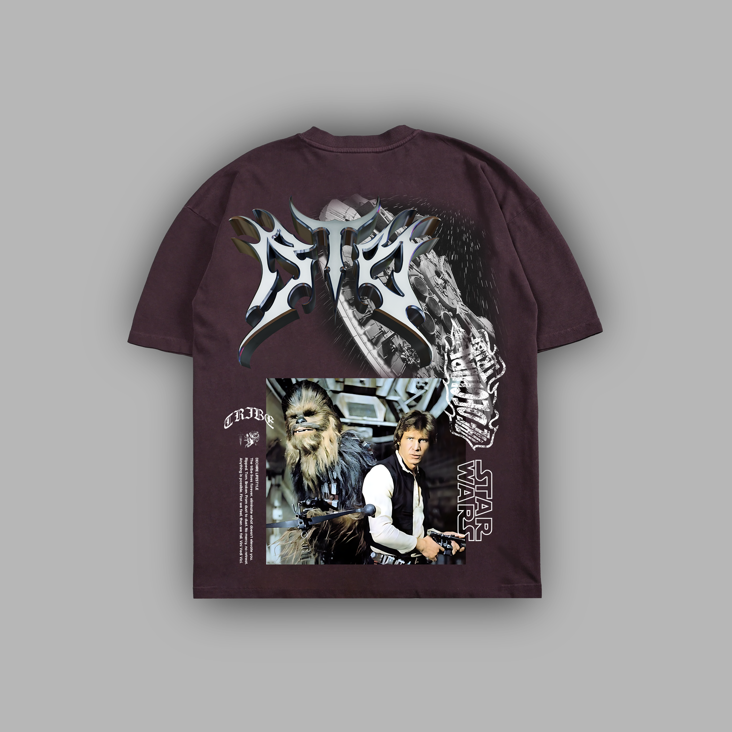 HAN & CHEWIE 'LIMITED' SUEDED TEE IN PLUM