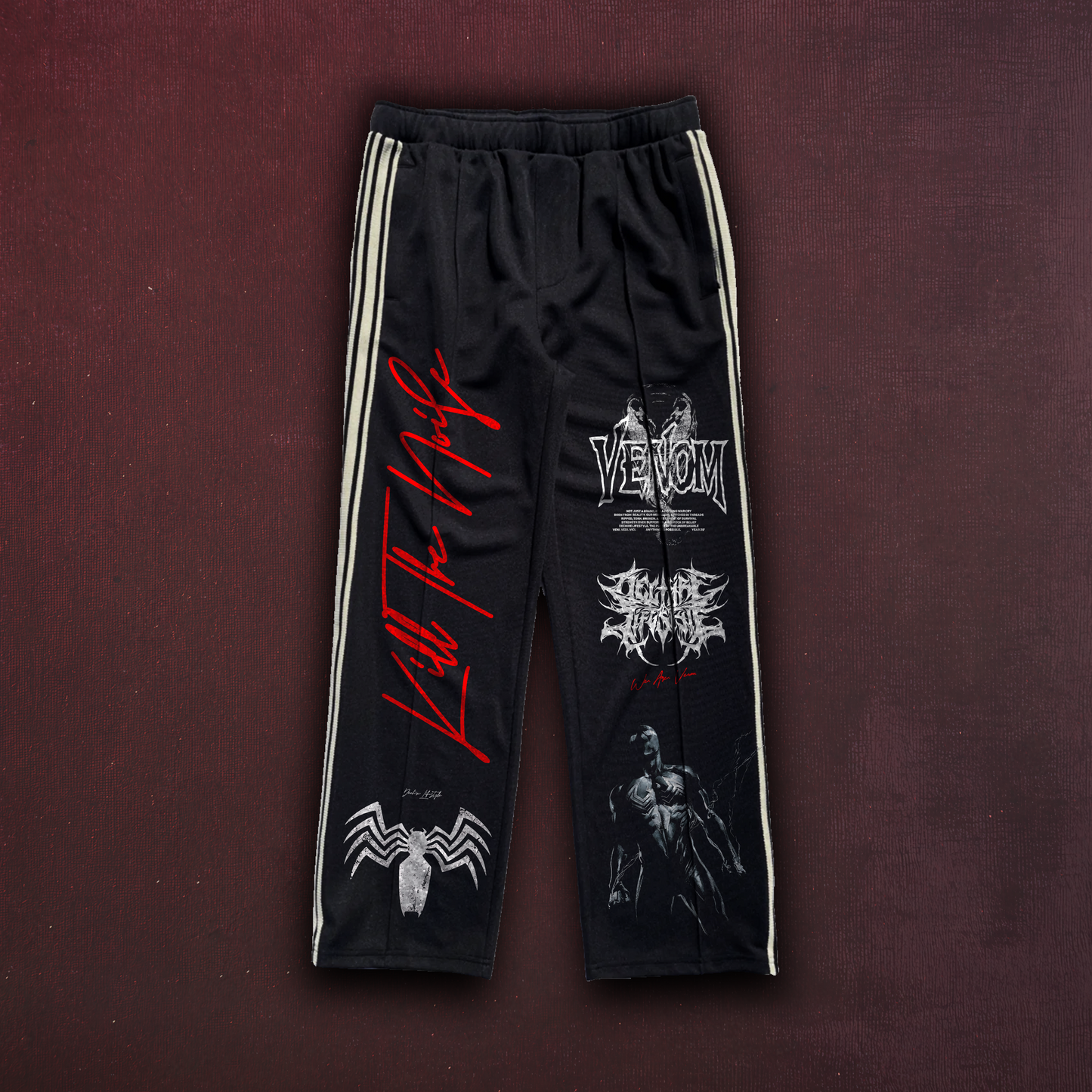 SYMBIOSIS "1 OF 50" DL:MADE J/F TRACK SWEATS IN GRUNGE BLACK