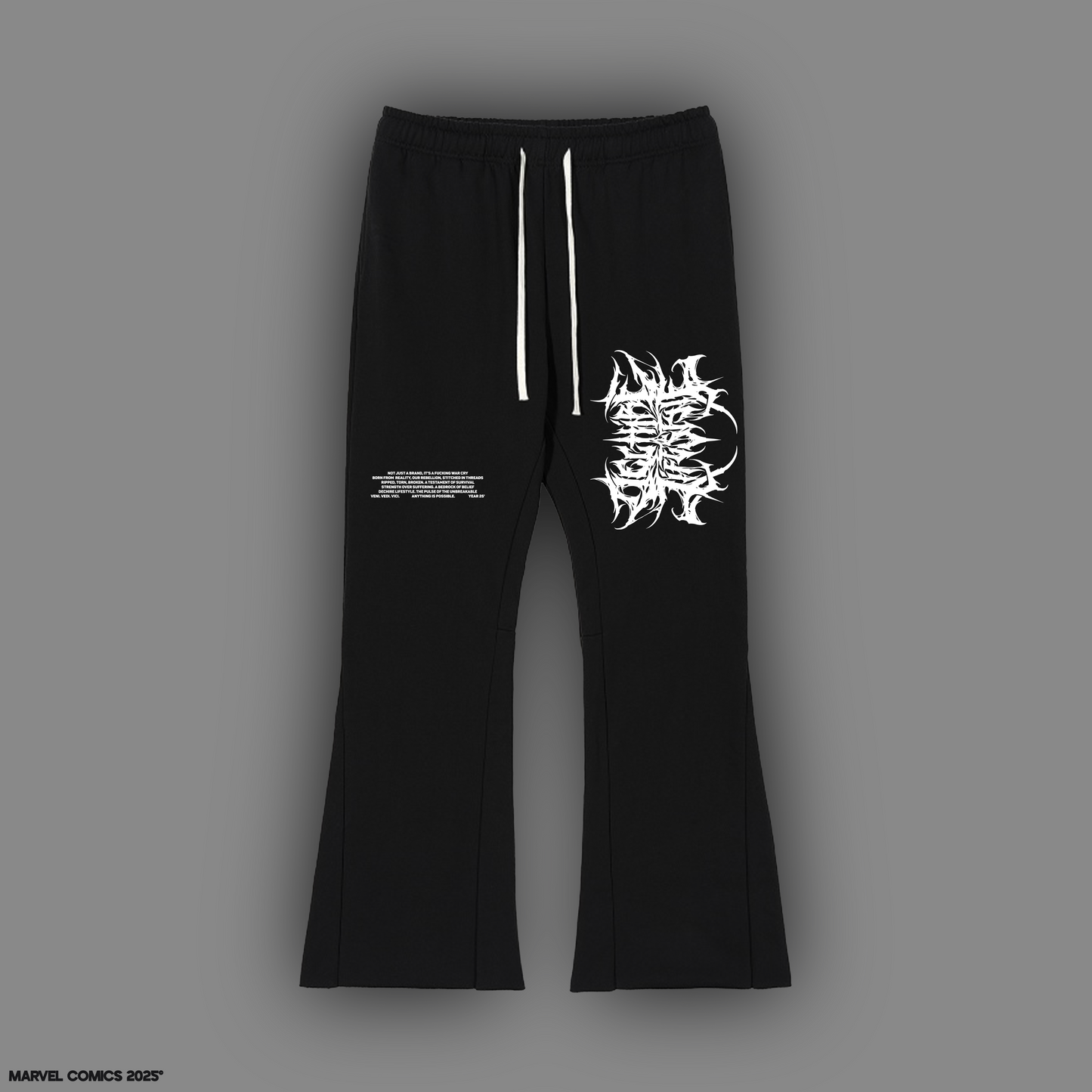 BUILT TO BURY 'LIMITED' RAW HEM FLARE SWEATS IN BLACK