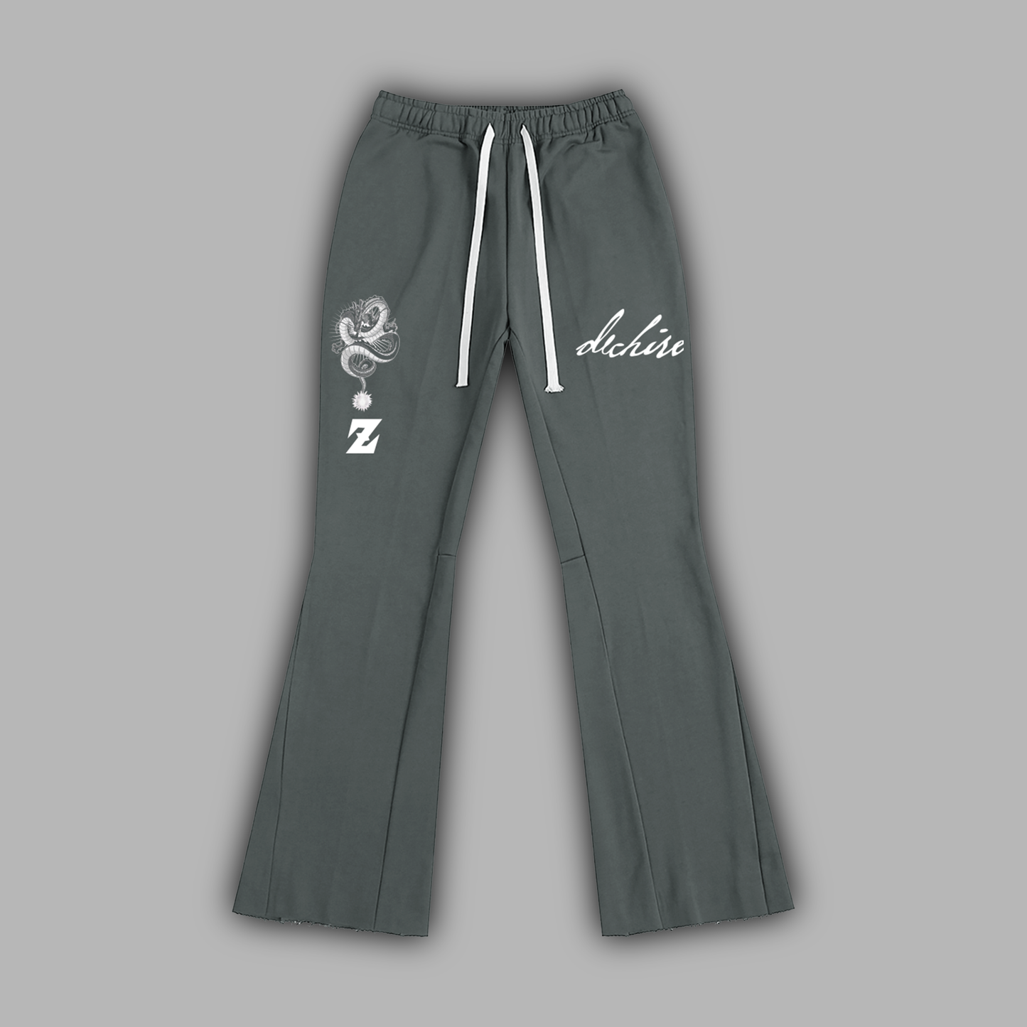 Z ... '1 OF 50' WIDE LEG FLARE SWEATS IN PASTEL GRAY