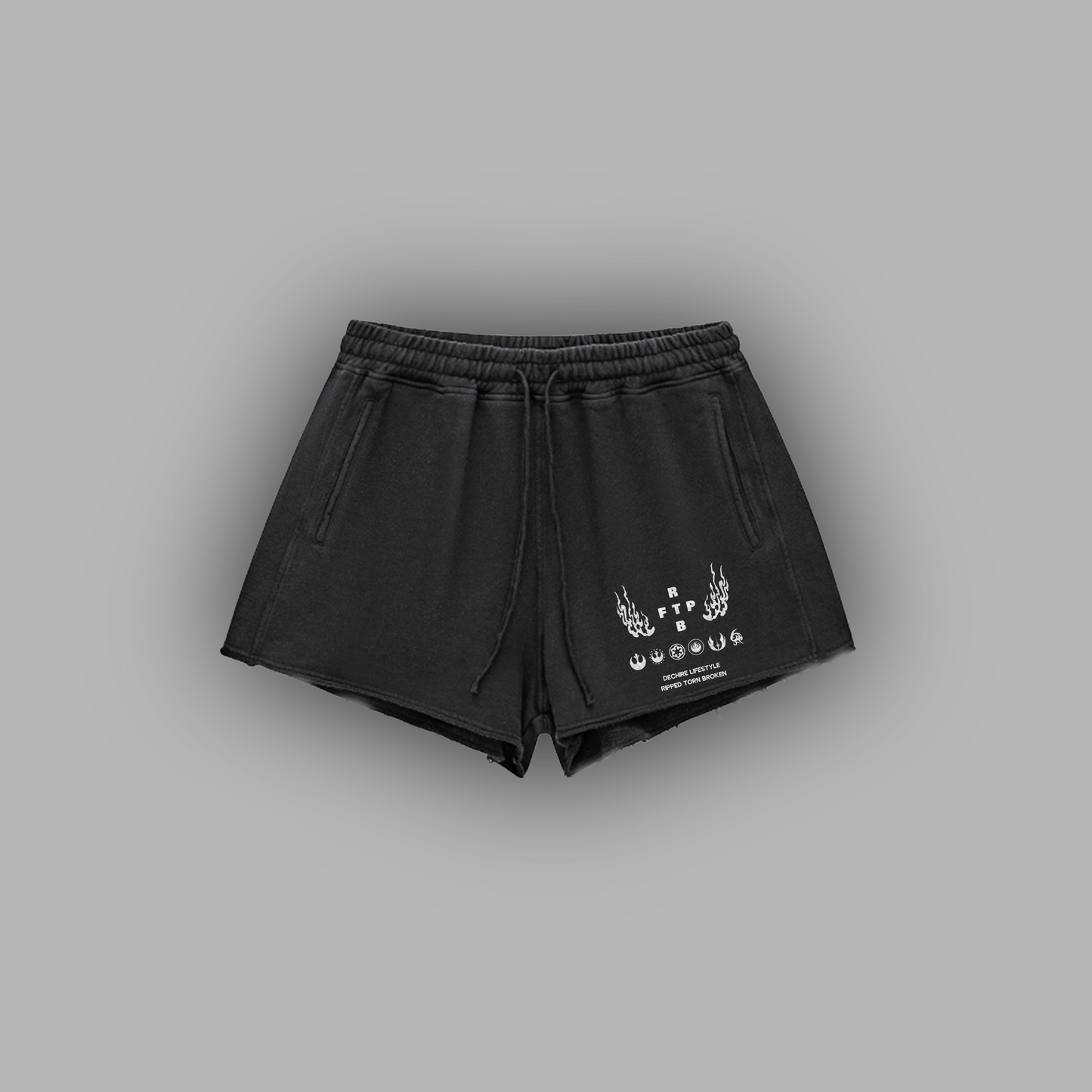SNOW WASHED 'DAISY DUKES' SHORTS IN BLACK
