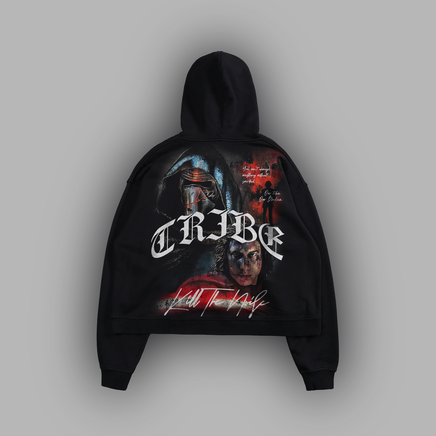 KYLO REN 'LIMITED' BOX CUT HOODIE IN CHARCOAL