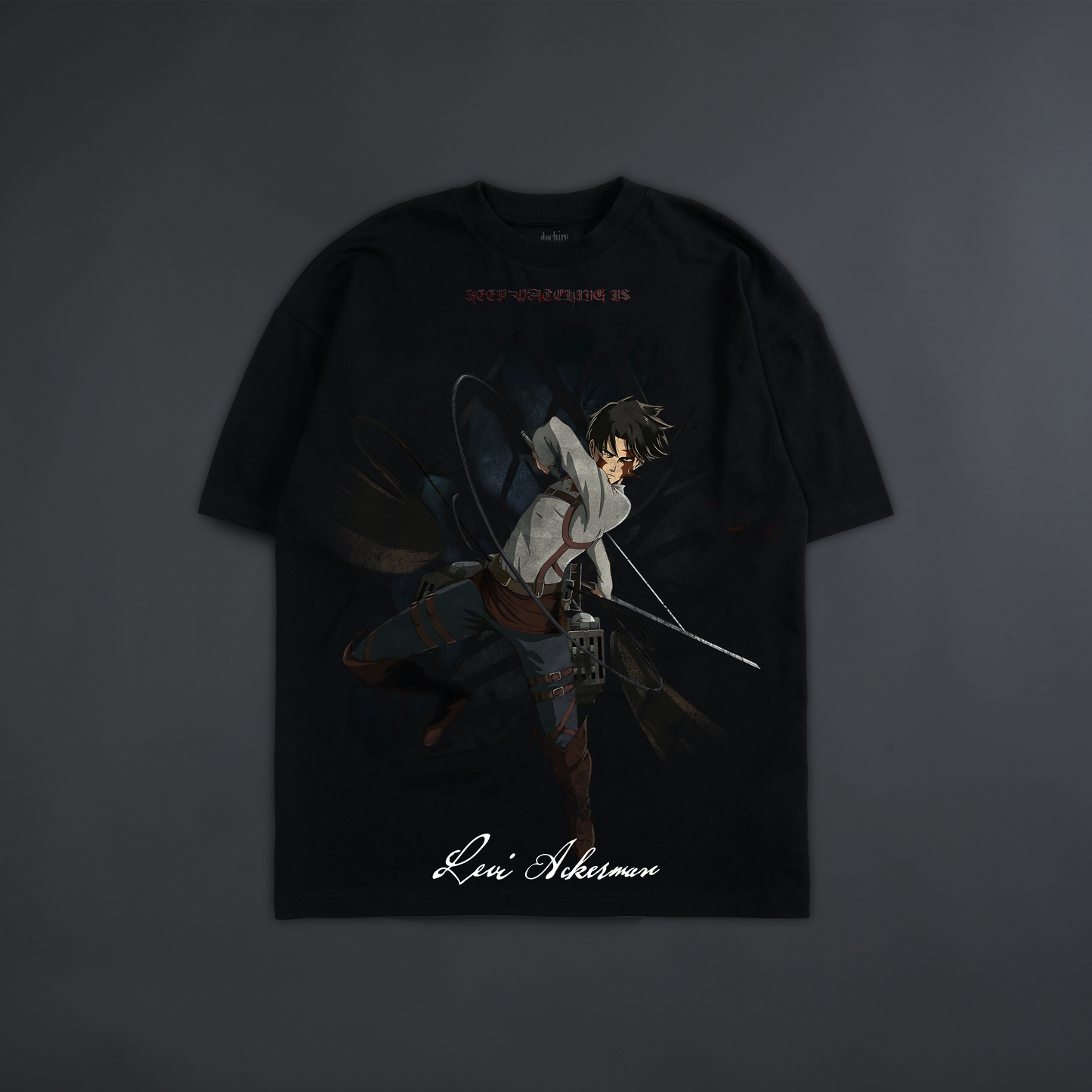LEVI ACKERMAN '1 OF 200' OVERSIZED TEE IN BLACK