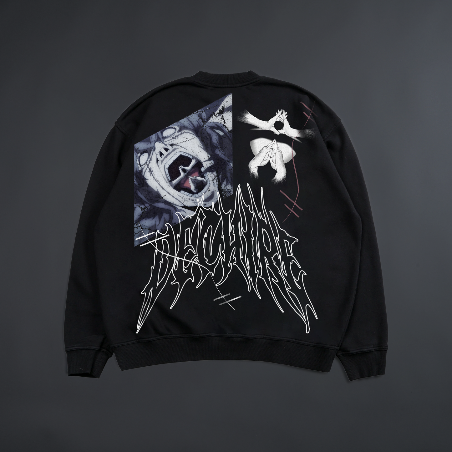 MAHITO 'LIMITED' OVERSIZED TERRY CREWNECK IN TRUE BLACK
