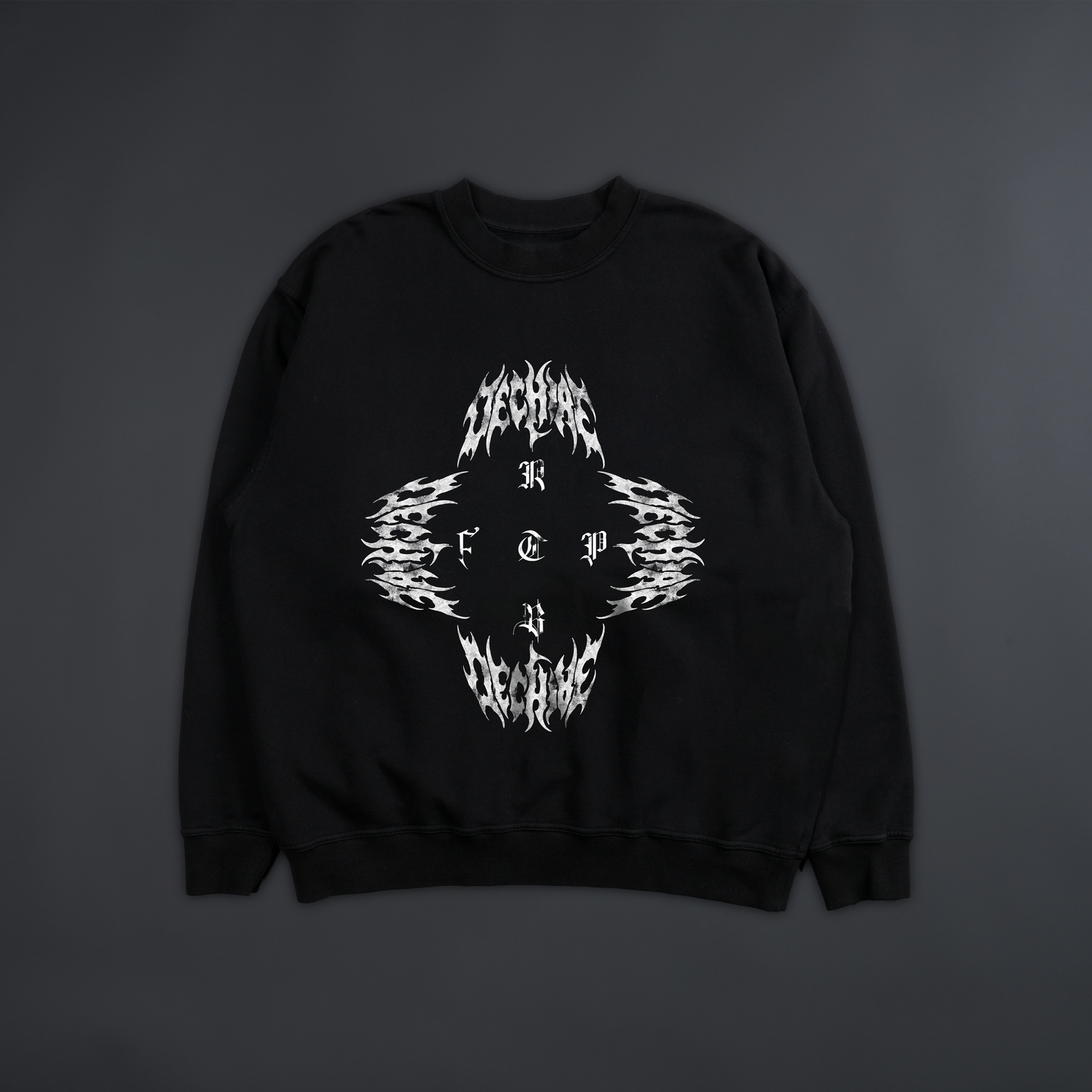 MAHITO 'LIMITED' OVERSIZED TERRY CREWNECK IN TRUE BLACK
