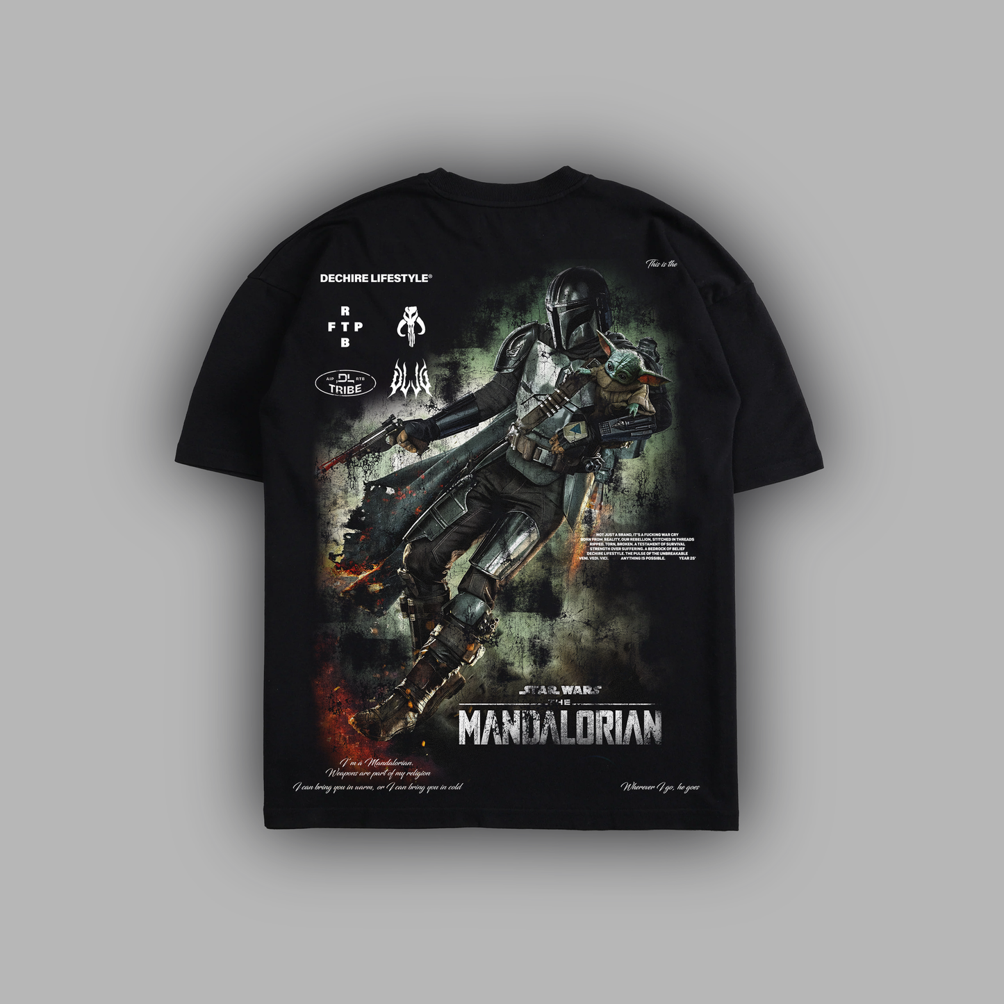 THE MANDALORIAN & GROGU 'LIMITED' DROP SHOULDER OS TEE