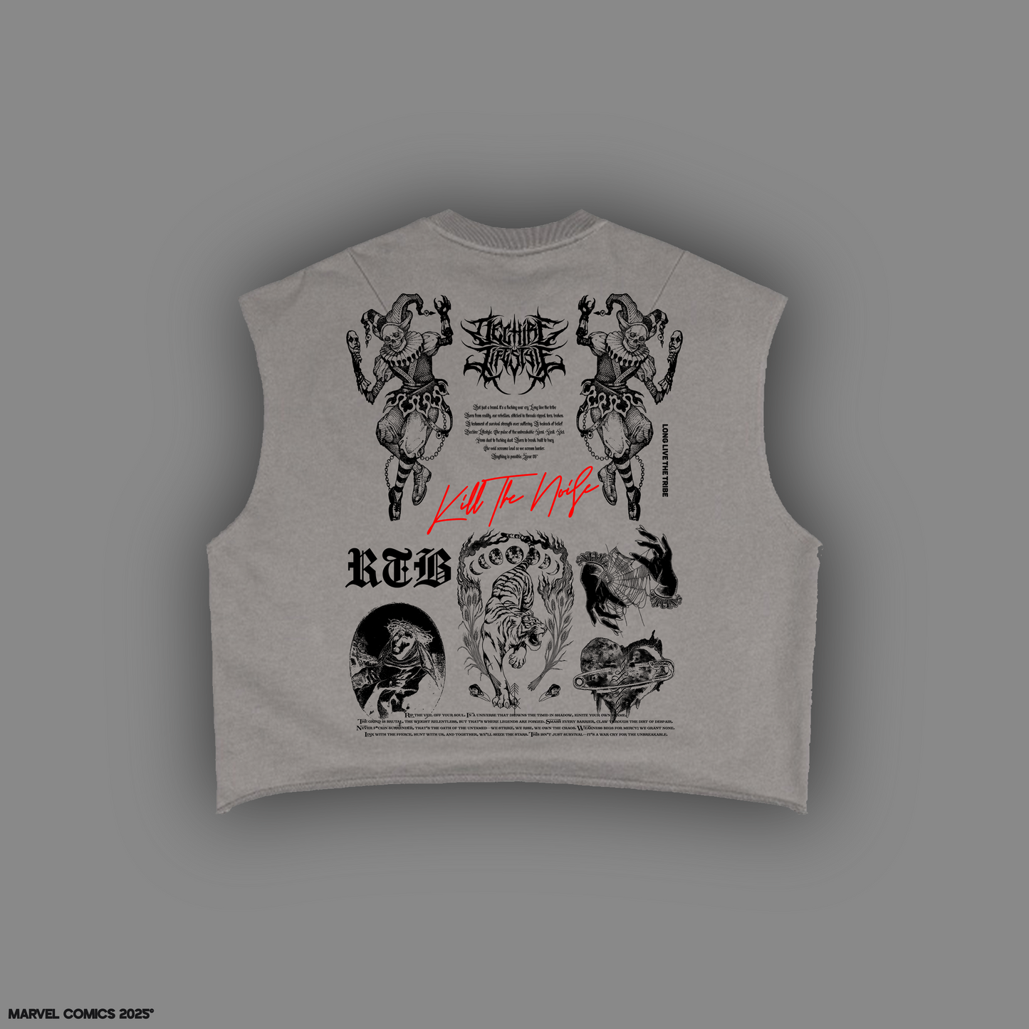 DUST TO DUST 'LIMITED' FRENCH TERRY RAW HEM MUSCLE TEE IN CLOUD GRAY