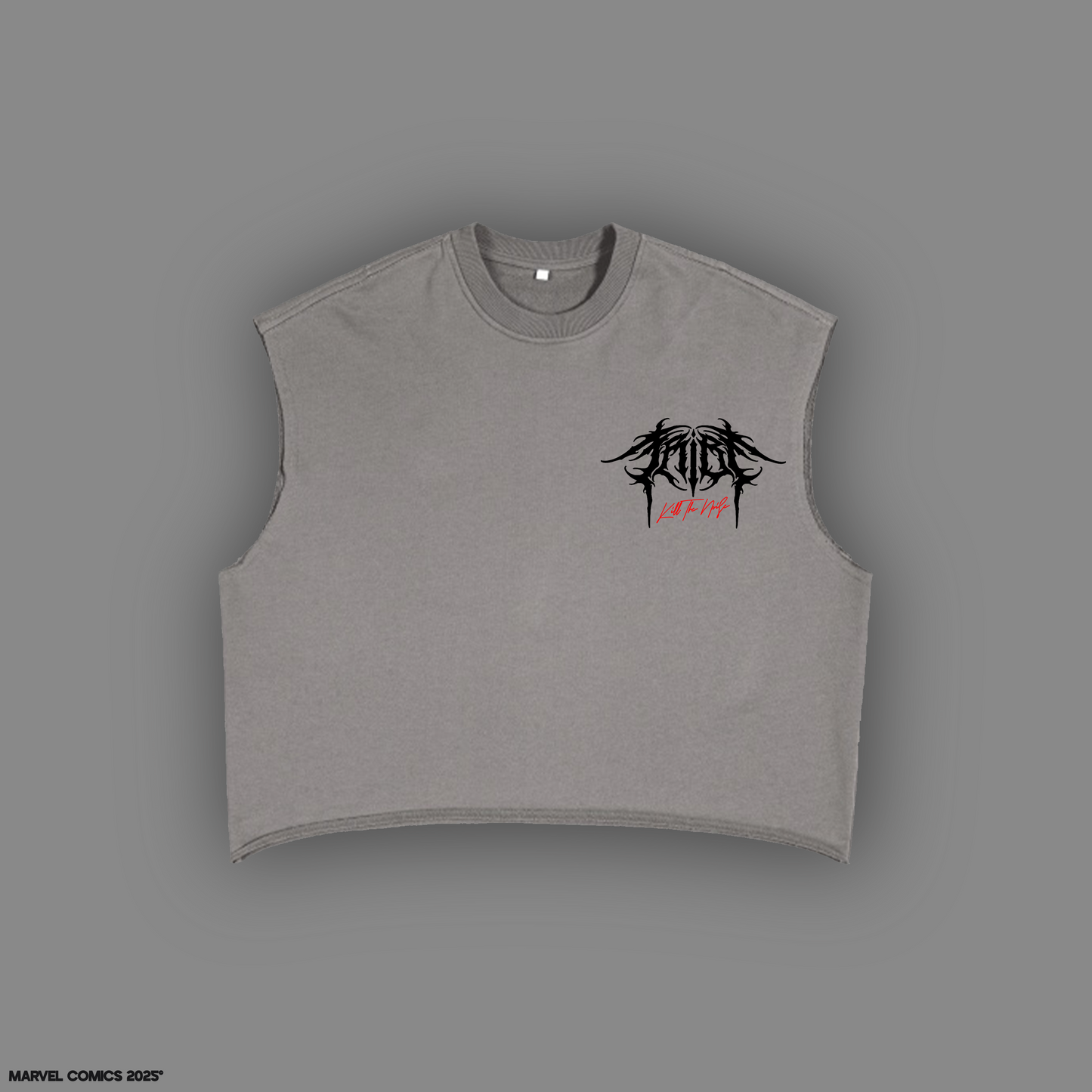 DUST TO DUST 'LIMITED' FRENCH TERRY RAW HEM MUSCLE TEE IN CLOUD GRAY