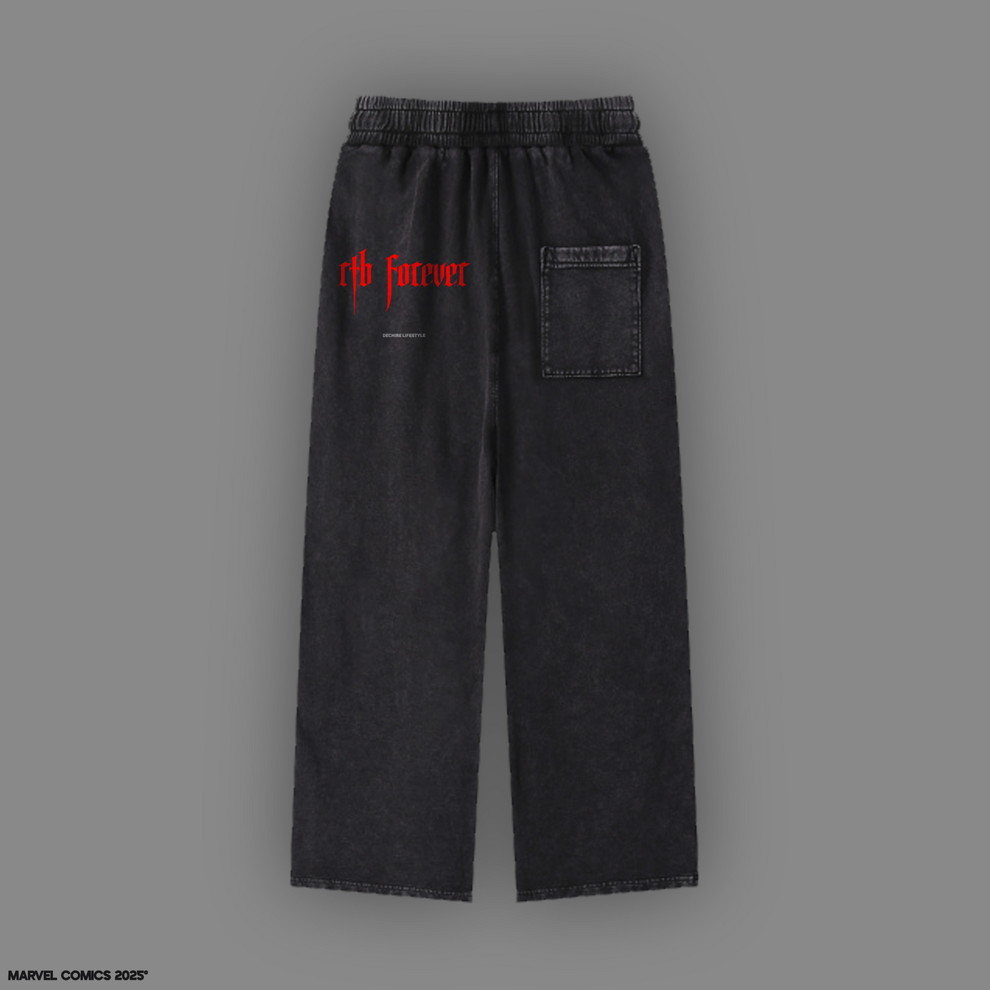 THE PUNISHER 'LIMITED' ACID WASHED WIDE LEG LOUNGE SWEATS IN BLACK
