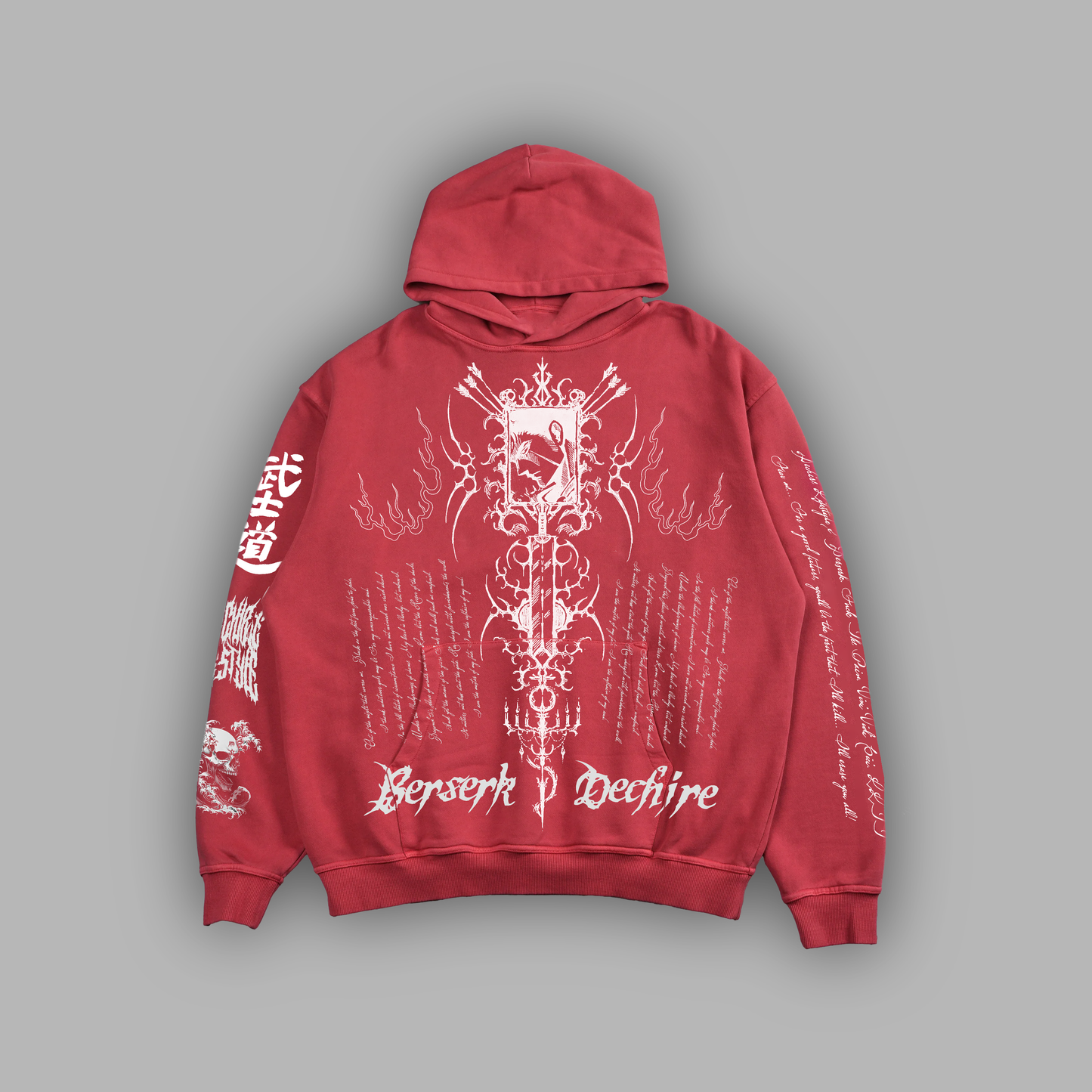WHISPER OF DEATH '1 OF 50' DL:MADE OVERSIZED HOODIE || BLOOD RED EDITION®