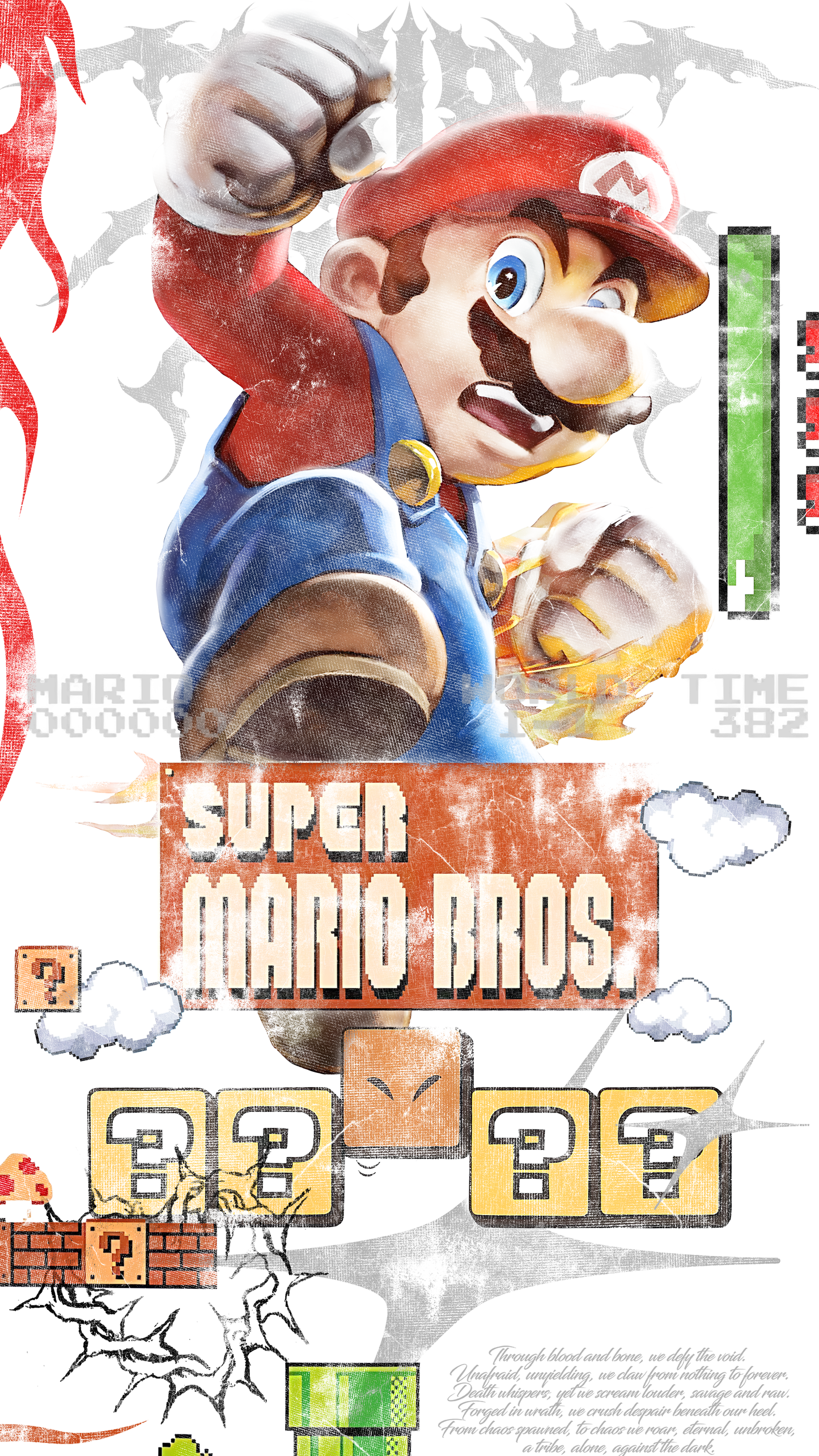 SUPER MARIO | LEVEL UP '1 OF 500' OS TEE IN WHITE