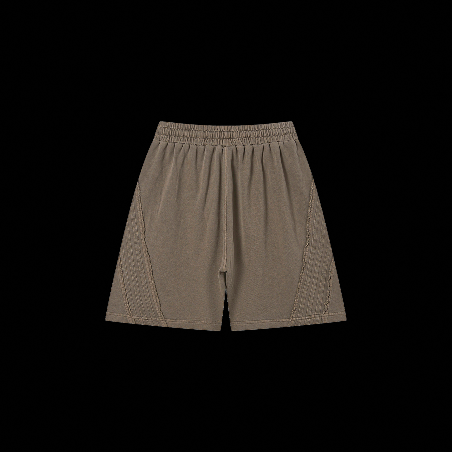 DL:MADE VINTAGE WASHED RAW EDGE SHORTS IN FOREST BROWN