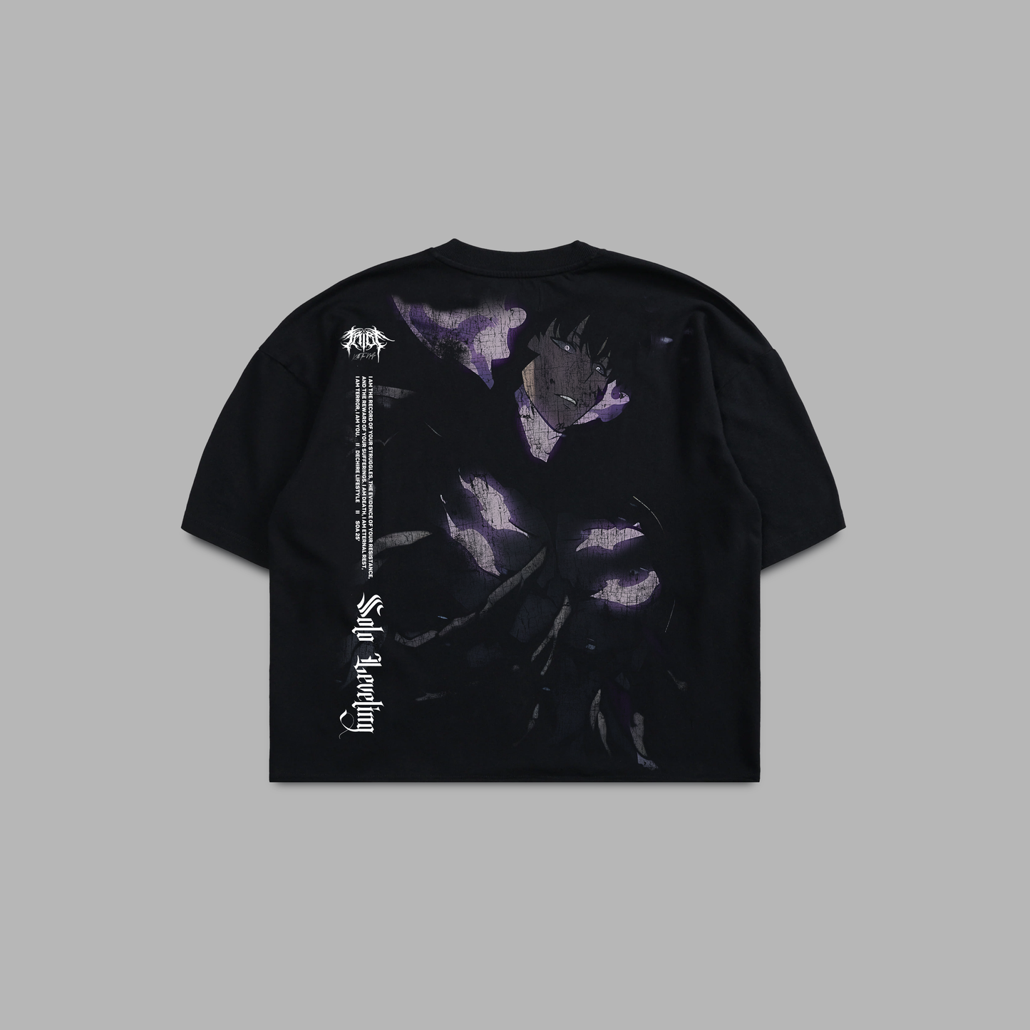 SHADOW MONARCH '1 OF 100' OVERSIZED BOXY TEE IN BLACK