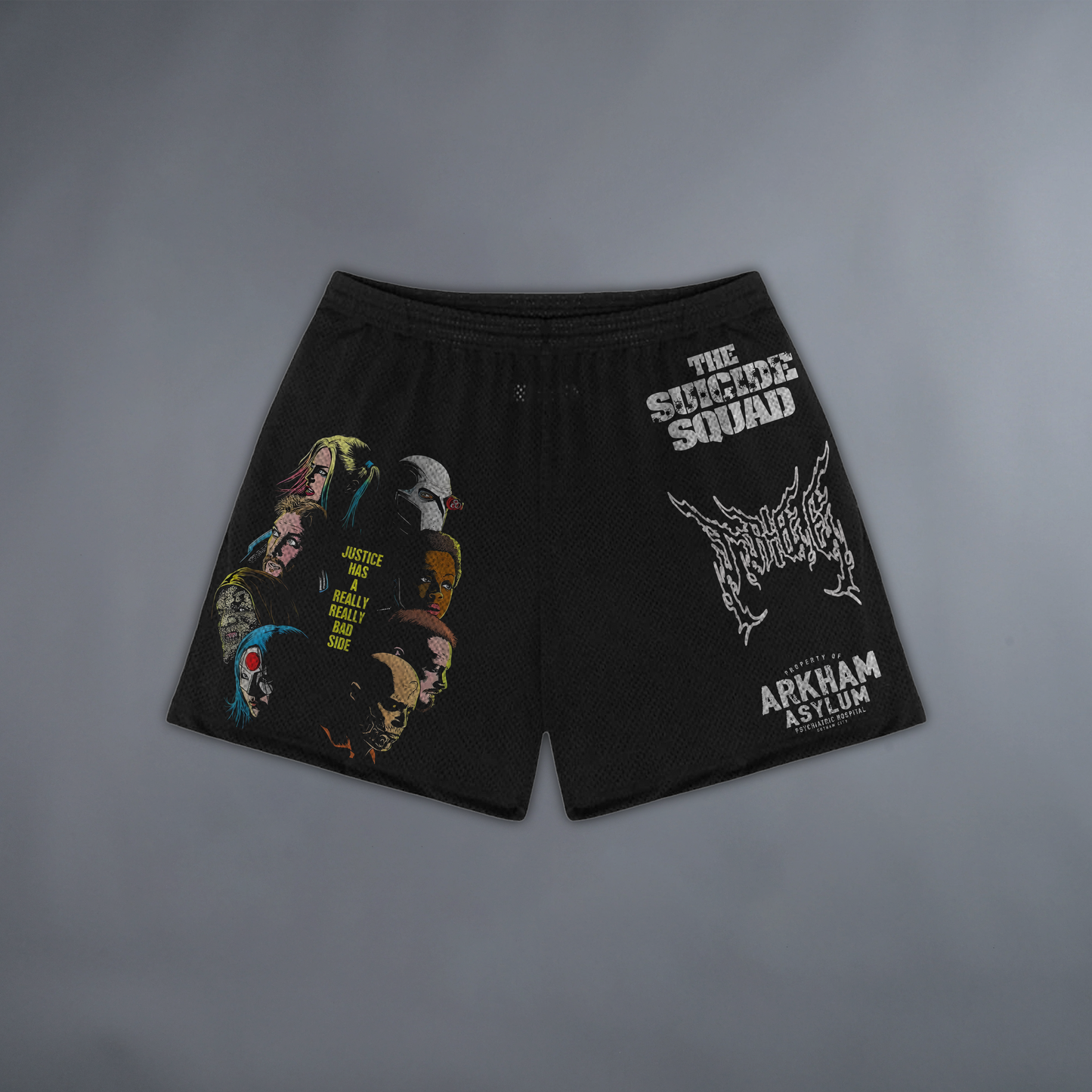 THE SUICIDE SQUAD 'LIMITED' 4.5oz MESH SHORTS IN BLACK