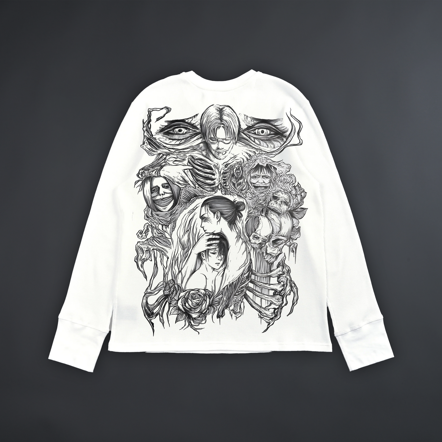 ATTACK ON TITAN '1 OF 50' FOG® x DL® ESSENTIAL LS TEE IN MOON WHITE