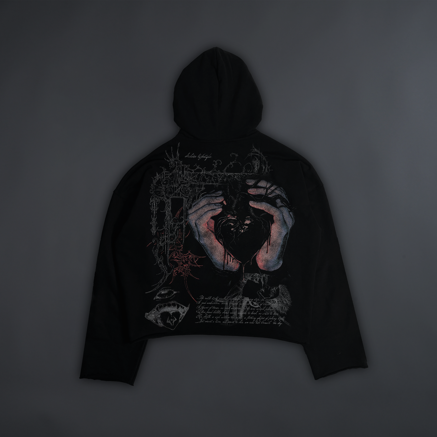 YUJI ITADORI "1 OF 200' OS BOXY CUTOFF HOODIE IN SHADOW BLACK®