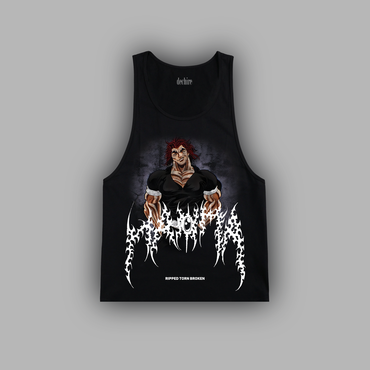 YUJIRO HANMA 'LIMITED' LOOSE FIT TANK IN BLACK