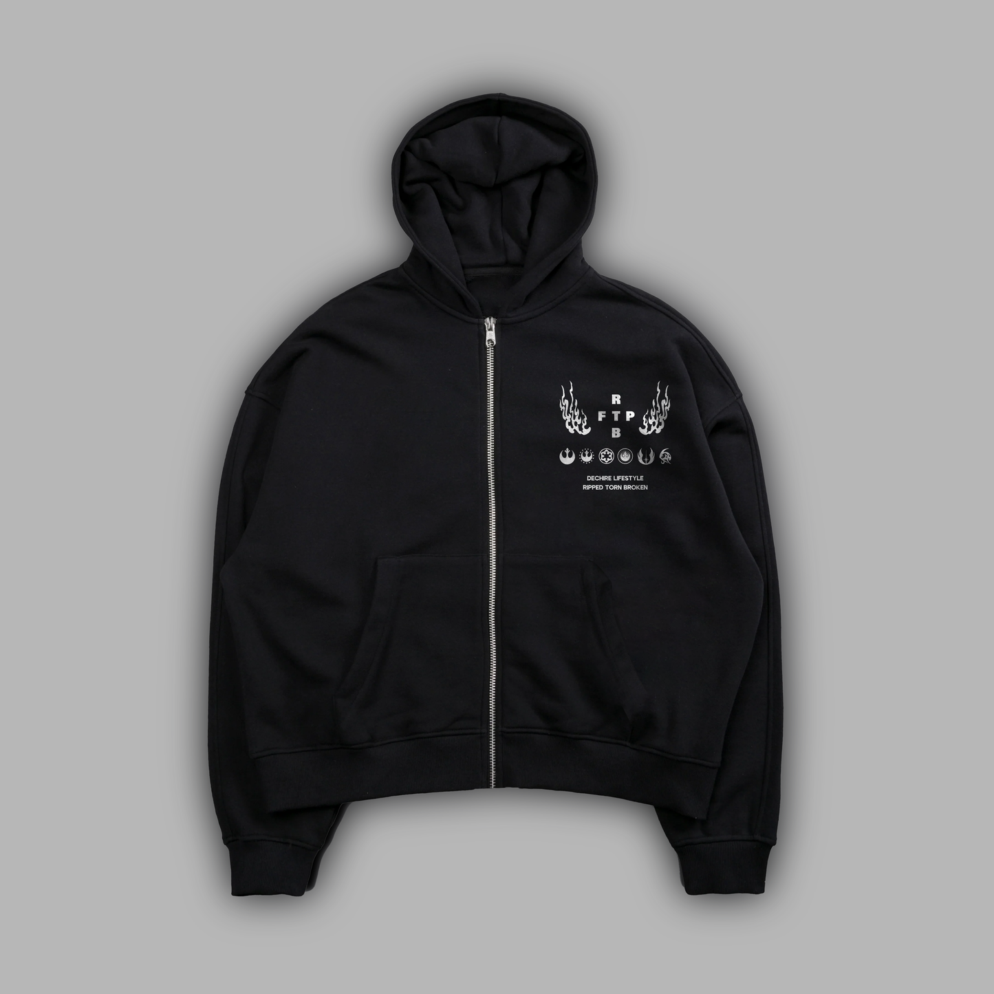 THE EMPEROR: DARTH SIDIOUS 'LIMITED' ZIP-UP HOODIE IN BLK