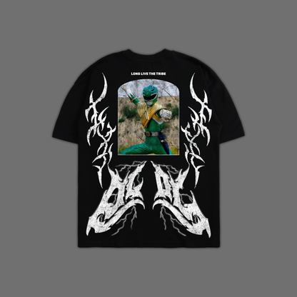 MIGHTY MORPHIN II GREEN RANGER 'ICON SERIES' OVERSIZED TEE IN BLACK