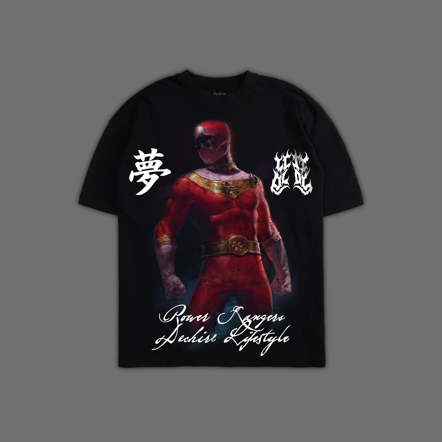 ZEO II RED RANGER 'ICON SERIES' OVERSIZED TEE IN BLACK