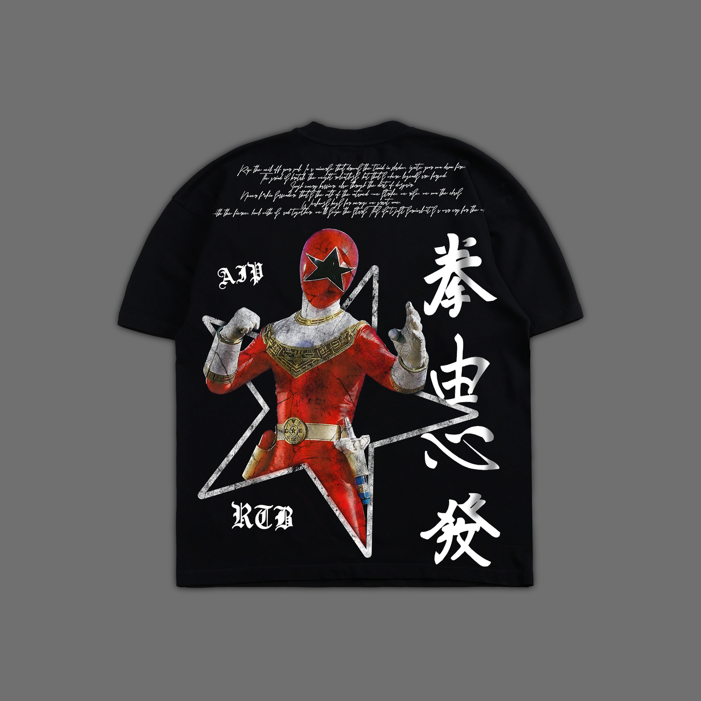 ZEO II RED RANGER 'ICON SERIES' OVERSIZED TEE IN BLACK