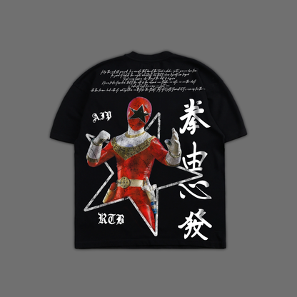 ZEO II RED RANGER 'ICON SERIES' OVERSIZED TEE IN BLACK