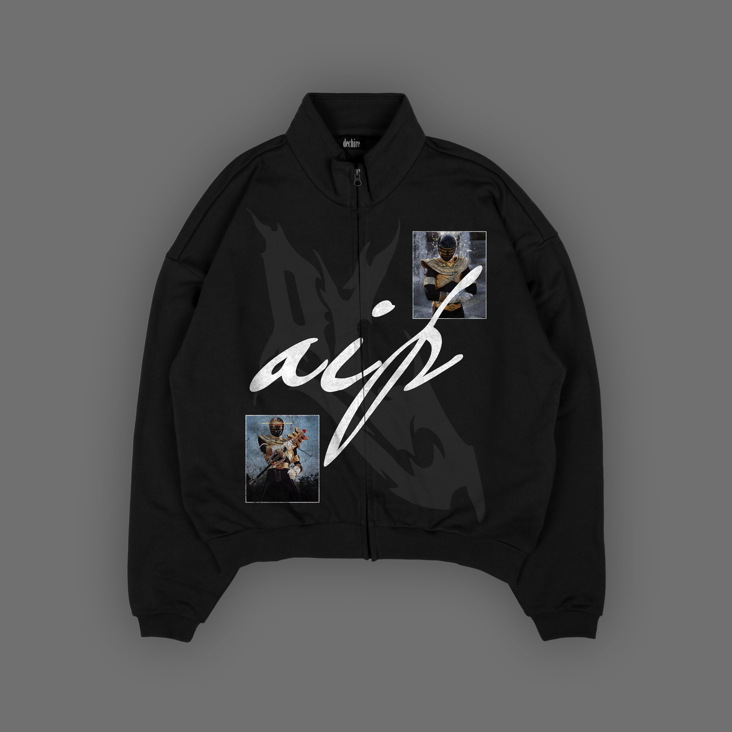 ZEO || GOLD RANGER OVERSIZED TRACK ZIP JACKET IN ACTIVE BLACK