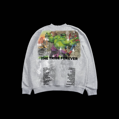 HULK 'CHAPTER 1' OVERSIZED CREWNECK IN ATHLETIC GRAY