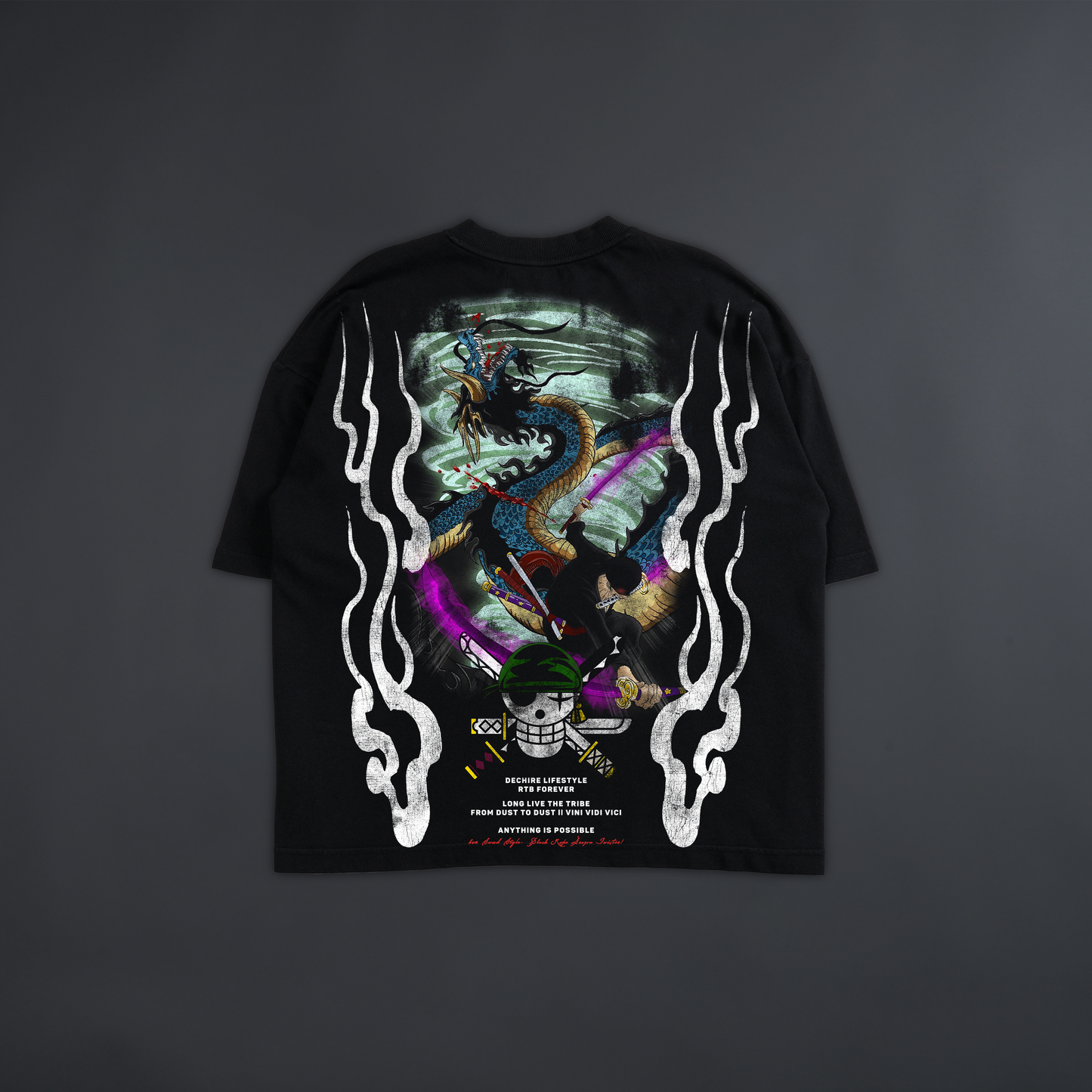 RORONOA ZORO 'LIMITED' OVERSIZED BOXY TEE IN BLACK