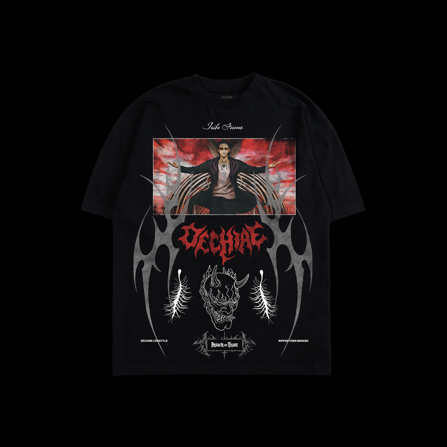 THE DOOMSDAY TITAN 'YEAR 25' OVERSIZED TEE IN BLACK