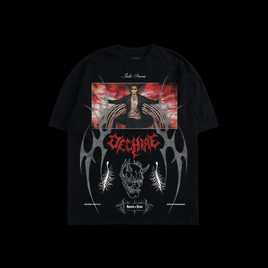 THE DOOMSDAY TITAN 'YEAR 25' OVERSIZED TEE IN BLACK