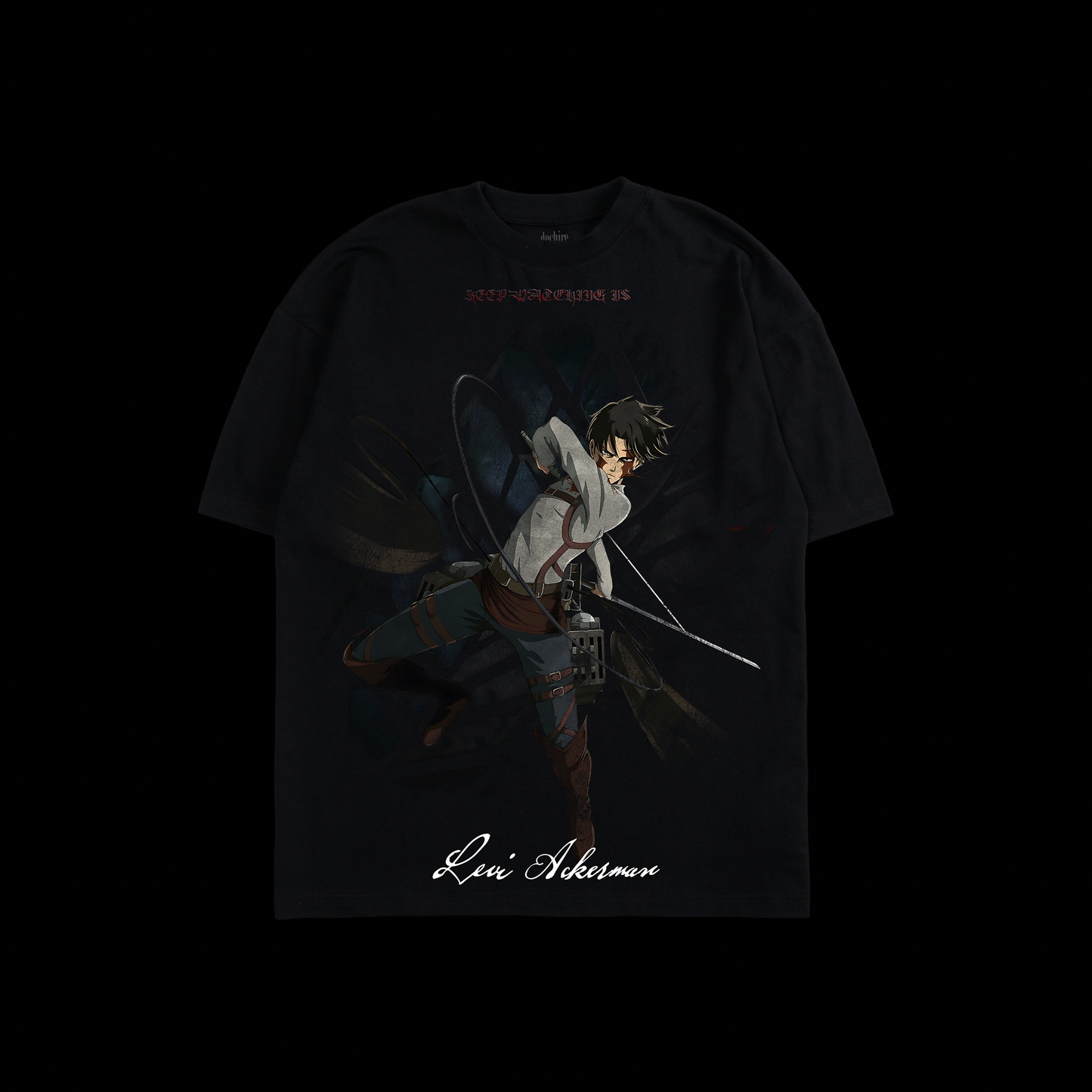LEVI ACKERMAN 'YEAR 25' OVERSIZED TEE IN BLACK