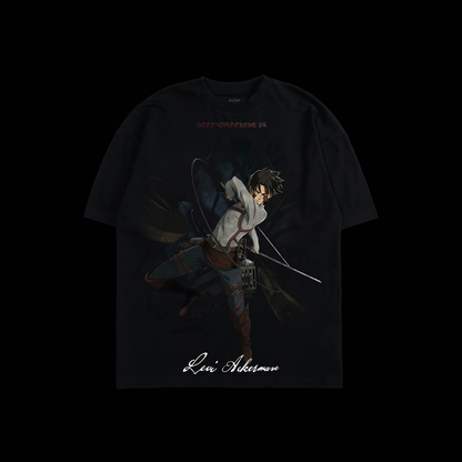 LEVI ACKERMAN 'YEAR 25' OVERSIZED TEE IN BLACK