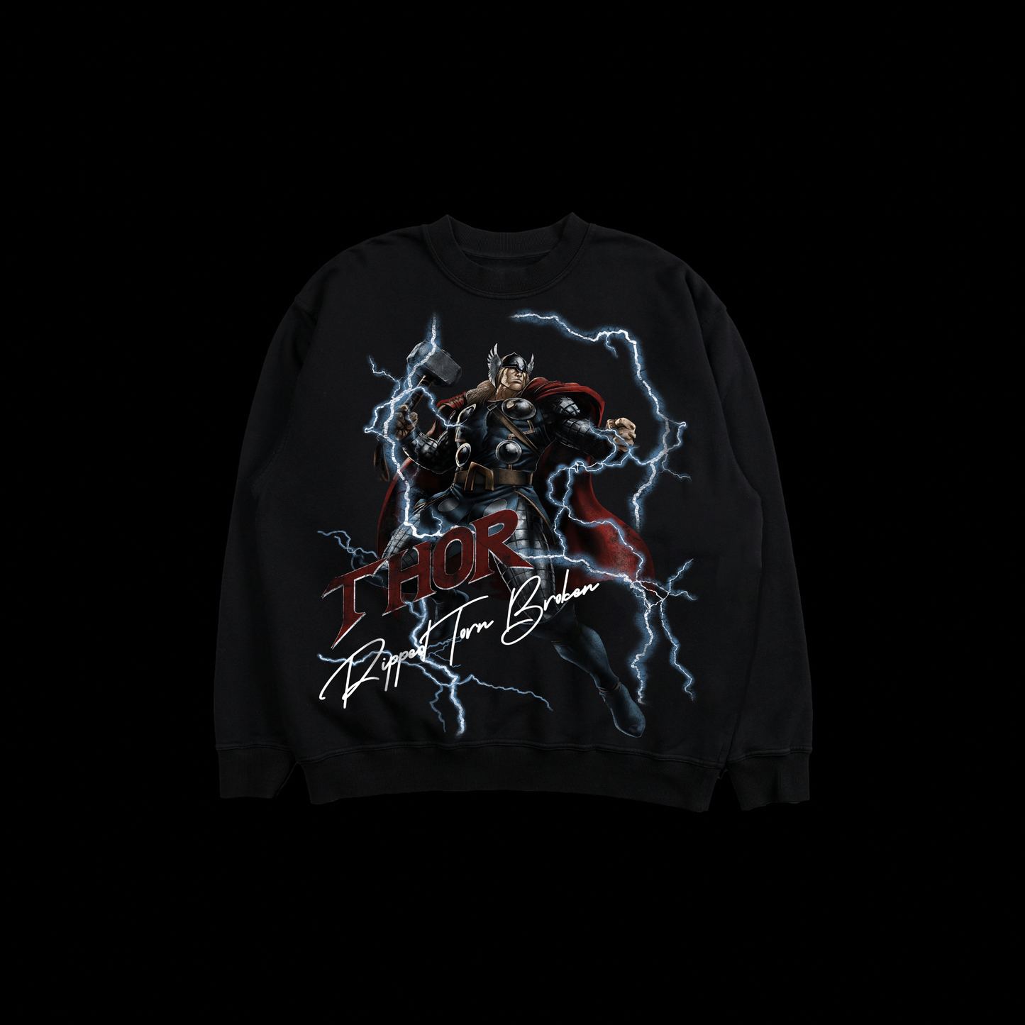 THOR | FOR ASGARD 'LIMITED' OVERSIZED CREWNECK IN BLACK