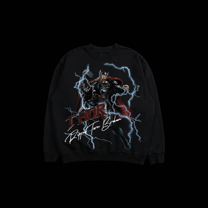 THOR | FOR ASGARD 'LIMITED' OVERSIZED CREWNECK IN BLACK