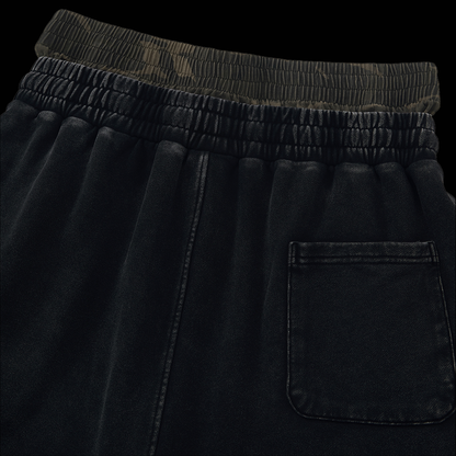 KILL THE NOISE 'DISTRESSED & WASHED' CAMO ELASTIC WAISTBAND SHORTS