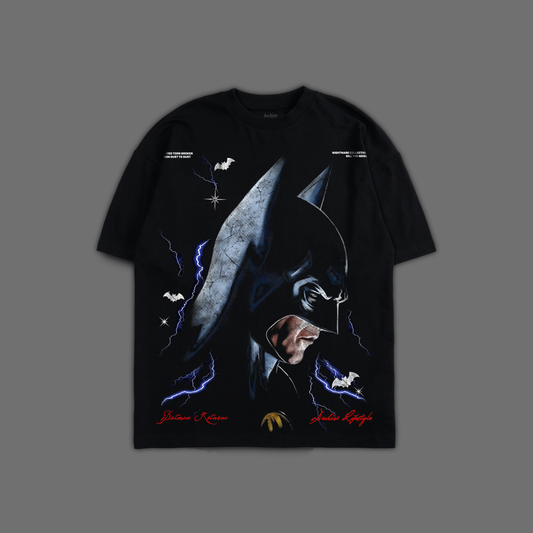 BATMAN RETURNS '1 OF 200' FRENCH TERRY 40S OVERSIZED TEE IN MIDNIGHT BLACK