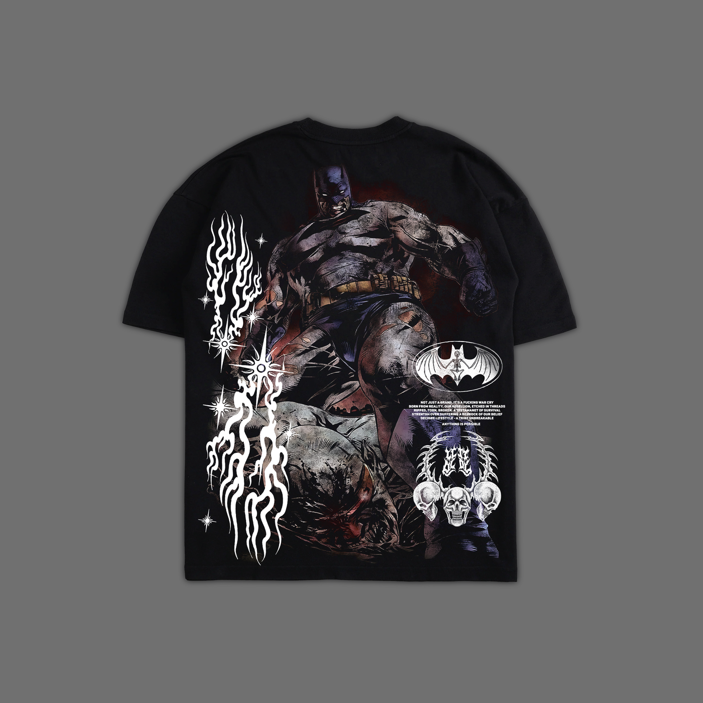 FRANK MILLER'S DARK KNIGHT 'LIMITED' OVERSIZED TEE IN BLACK