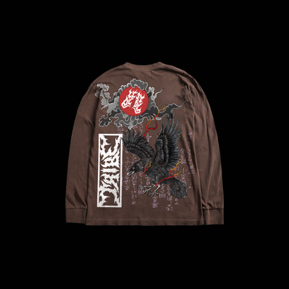 OMEN OF DEATH 'HVYWT' L/S TEE IN MOCHA