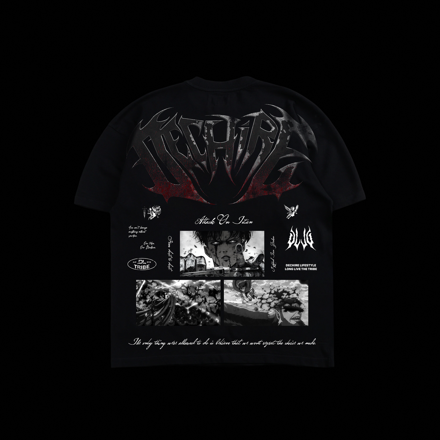 LEVI ACKERMAN 'YEAR 25' OVERSIZED TEE IN BLACK